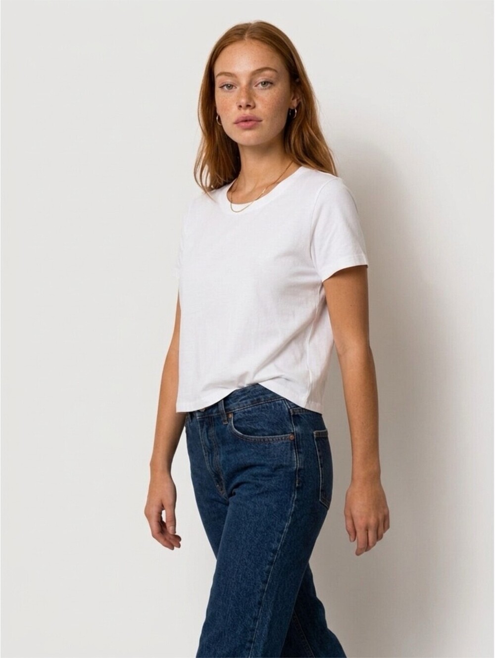 Halara Round Neck Short Sleeve Casual Cotton Boxy T-Shirt White M NWT $49.95 #01